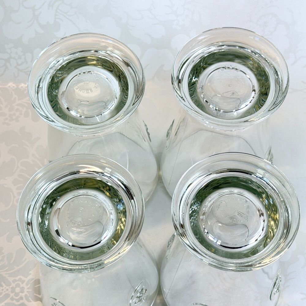 Set of 4 La Rochere Fleur de Lys Highball Glasses Footed Tumblers Made in France - Picture 4 of 6